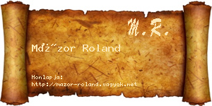 Mázor Roland névjegykártya