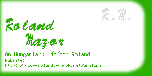 roland mazor business card